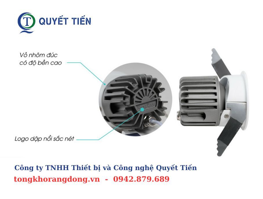 thiết kế đèn led âm trần xoay góc AT22 Rạng Đông