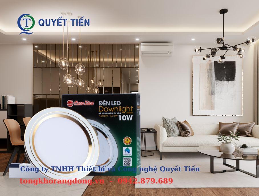 Đèn led âm trần phòng khách