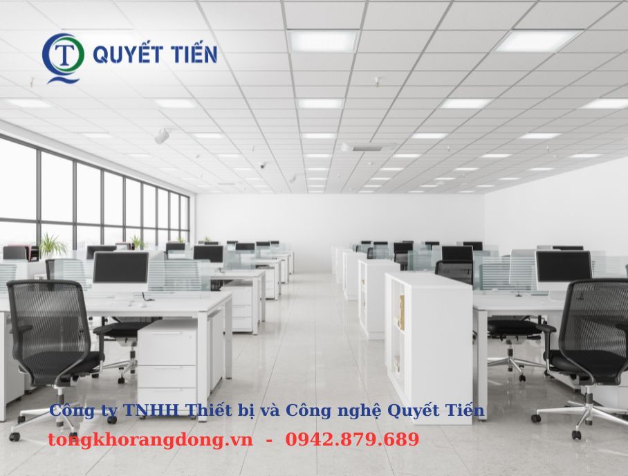 Đèn LED âm trần 600x600 lắp đặt văn phòng